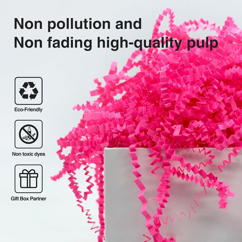 Corlcol 1LB Crinkle Cut Paper Shred Filler for Gift Box Bag and Basket On Holidays (Rose Pink) - Image 3